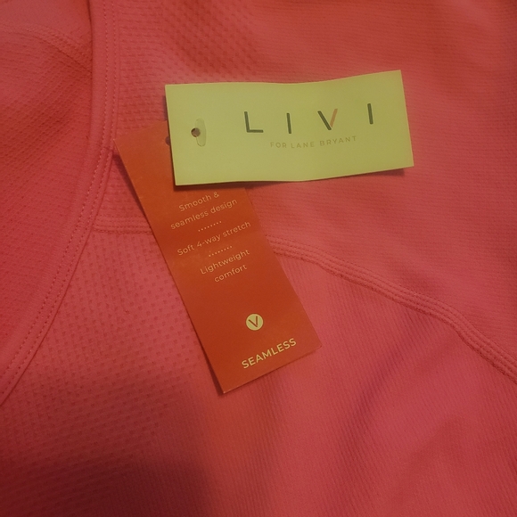 LIVI Lane Bryant Sz 26/28 Hot Pink Neon Seamless Pullover Athleisure Top Shirt - Picture 7 of 7